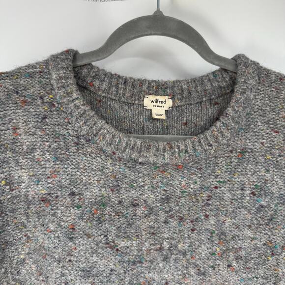 Wilfred Aritzia Exposed Seams Oversize Sweater Women's Sz XS Gray Wool Alpaca - Picture 3 of 8